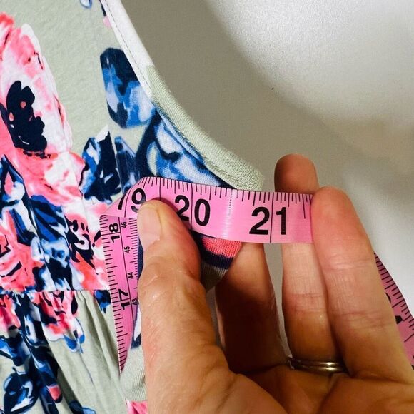 SHEIN Curve 3XL Tank Top Floral Green Blue Pink - Picture 6 of 7